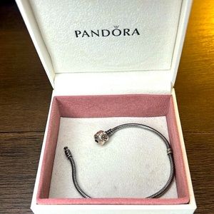 Authentic Pandora Oxidized Sterling Silver Barrel Clasp bracelet